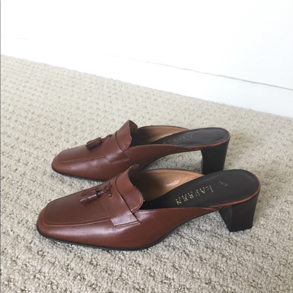 Lauren Ralph Lauren leather mule slides sz 8.5